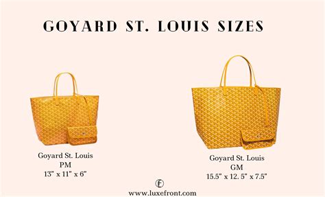 goyard st louis tote sizes.